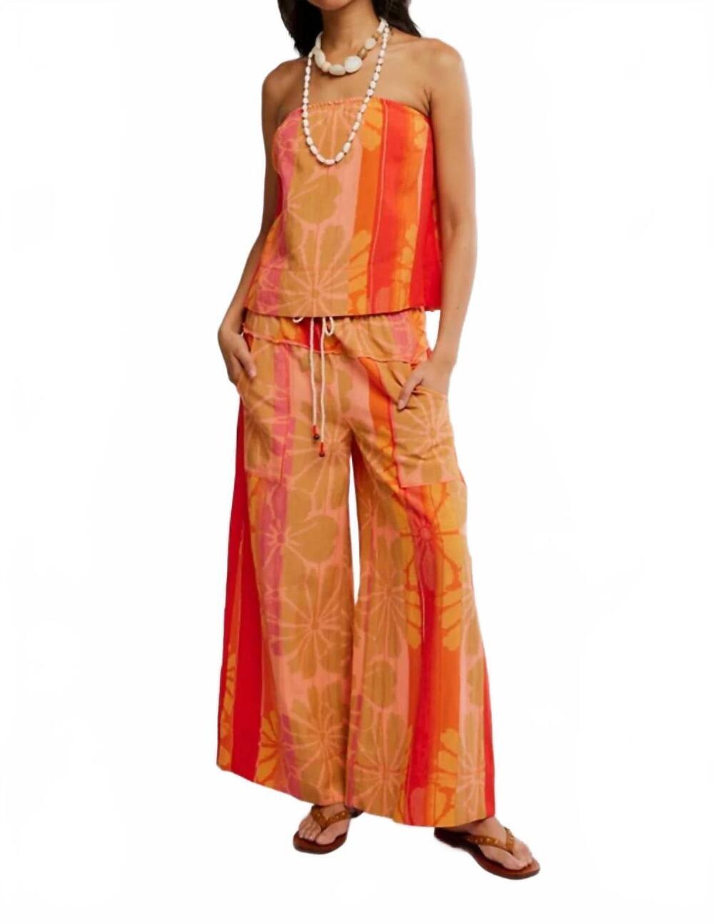 NEW FREE PEOPLE devella floral set in summer combo